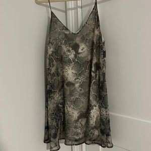 Snake skin print skater mini dress